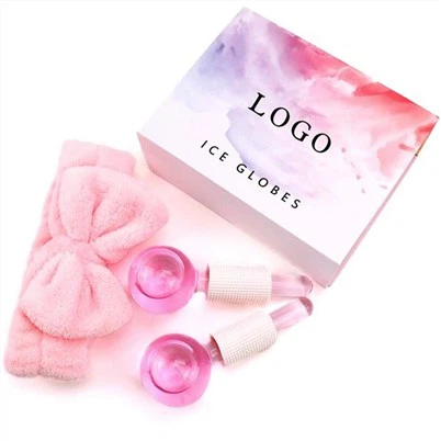 סט כדורי קרח וסרט ראש של עיסוי פנים