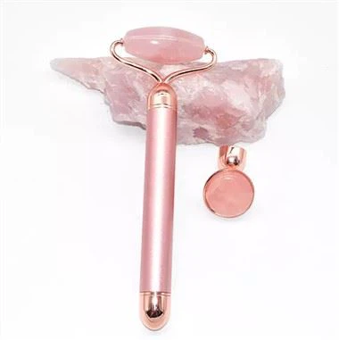 רוז גולד 2 ב-1 רולר ירקן פנים חשמלי רוטט